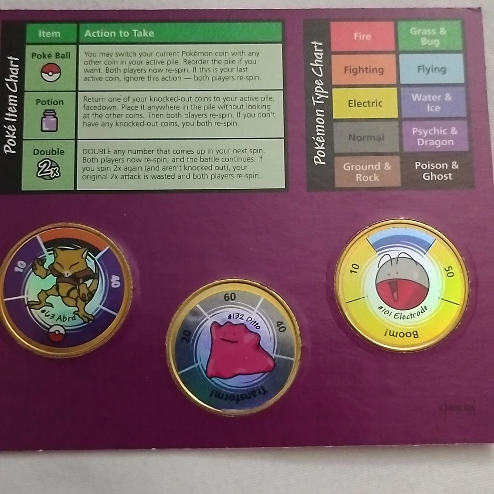 Pokemon Battling Coin Game Packs Hasbro Nintendo Collectible Brass VTG 90s - Picture 13 of 16